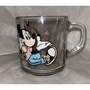 Mickey and Mini Mouse Telephone Vintage Glass Mug/Tea Cup USA